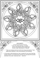 studio1world bahai inspired art - Drawing: Greatest Name with roses.